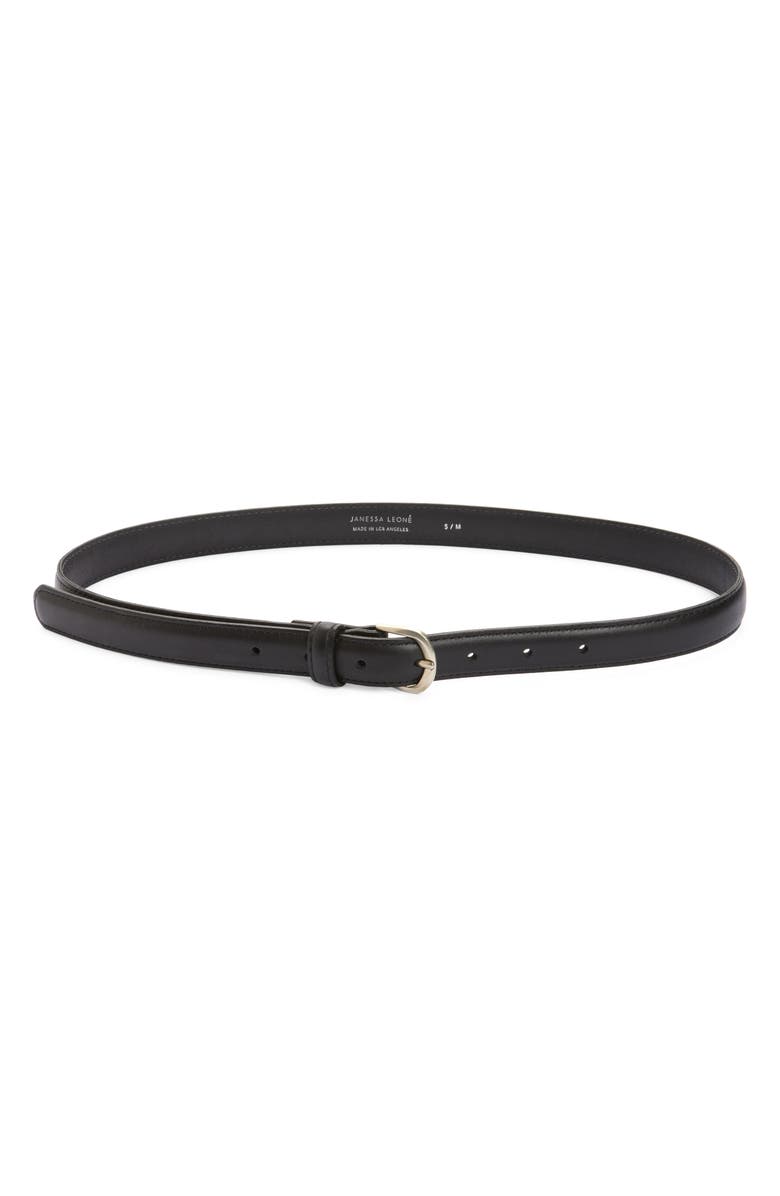 Janessa Leoné Zana Leather Belt, Main, color, Black