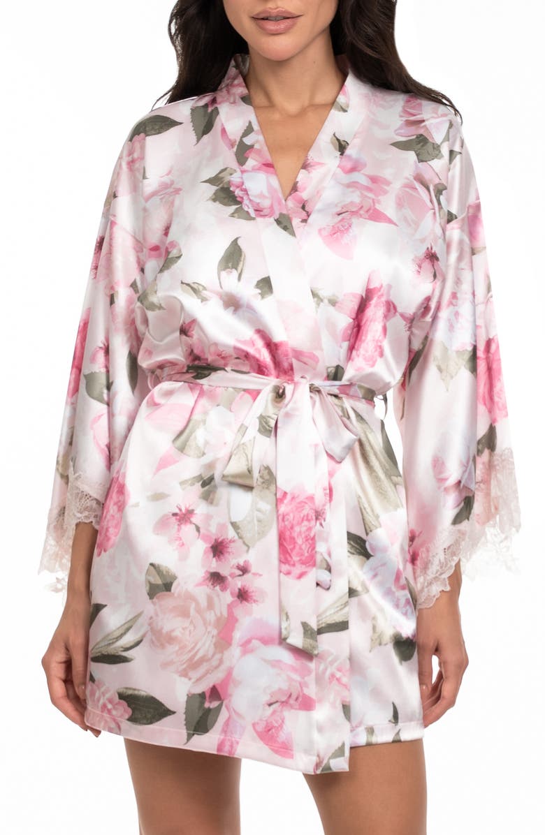 In Bloom by Jonquil Jovie Satin Wrap, Main, color, Rosewater