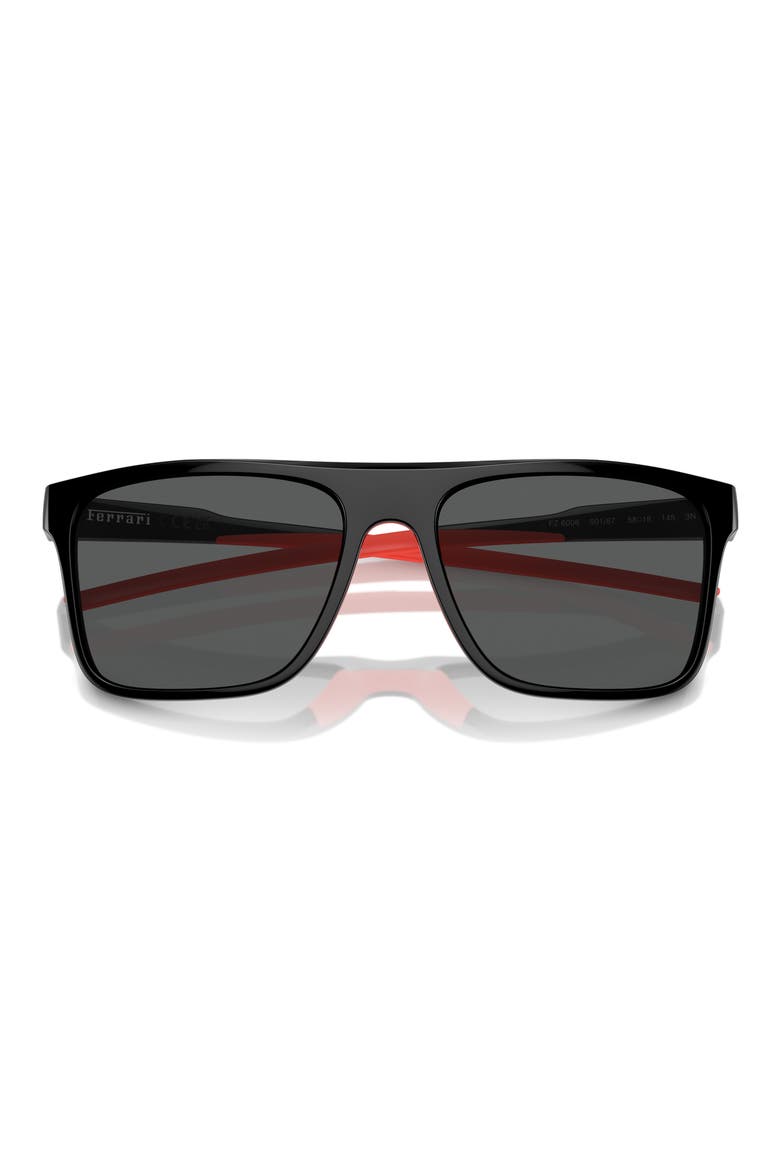 58mm Square Sunglasses, Alternate, color, BLACK