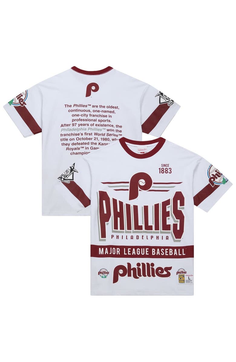 Mitchell & Ness Men's Mitchell & Ness White Philadelphia Phillies Cooperstown Collection Team Origins Premium T-Shirt, Main, color, White