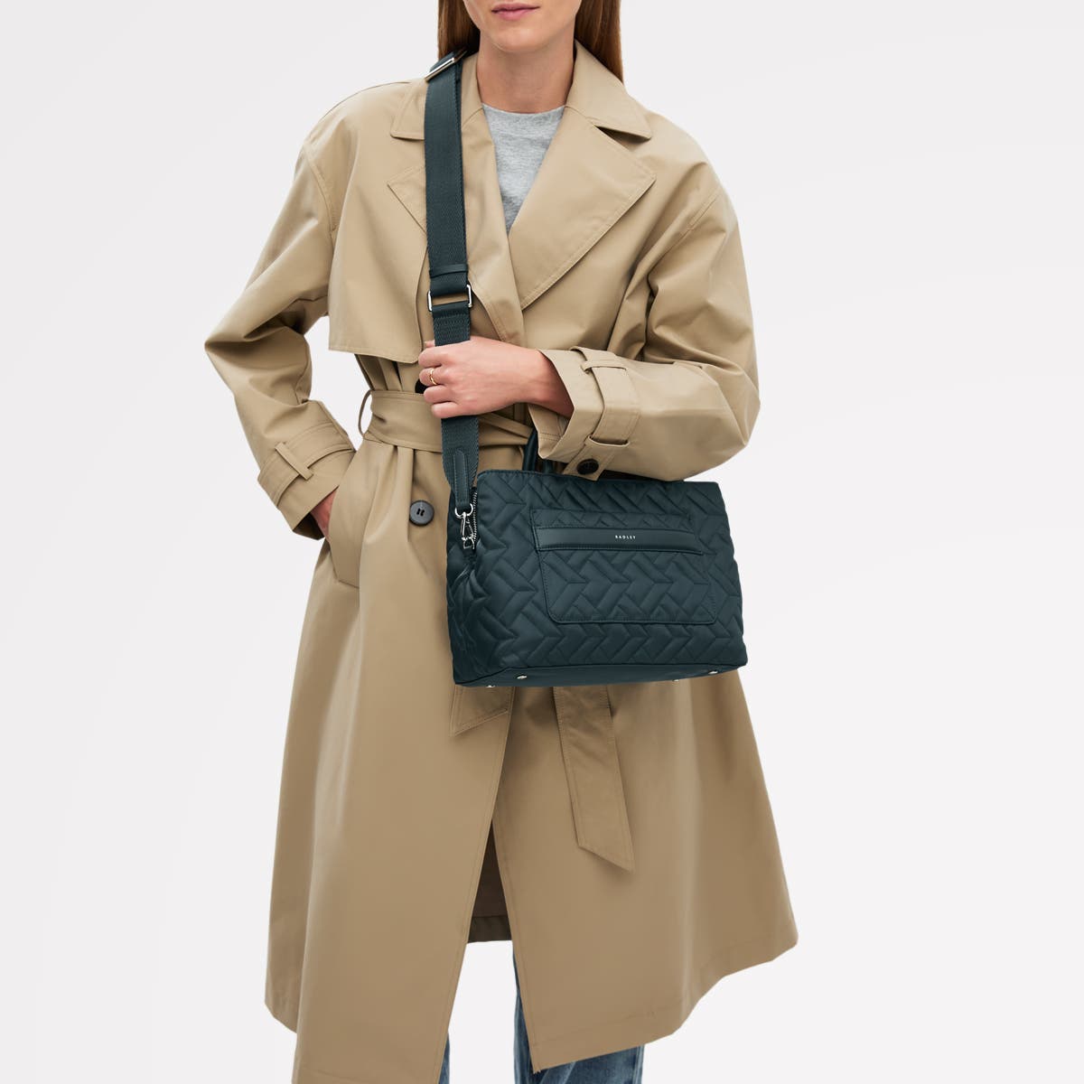 Radley Holland Park - Quilt Medium Ziptop Satchel Bag, Alternate, color, Teal