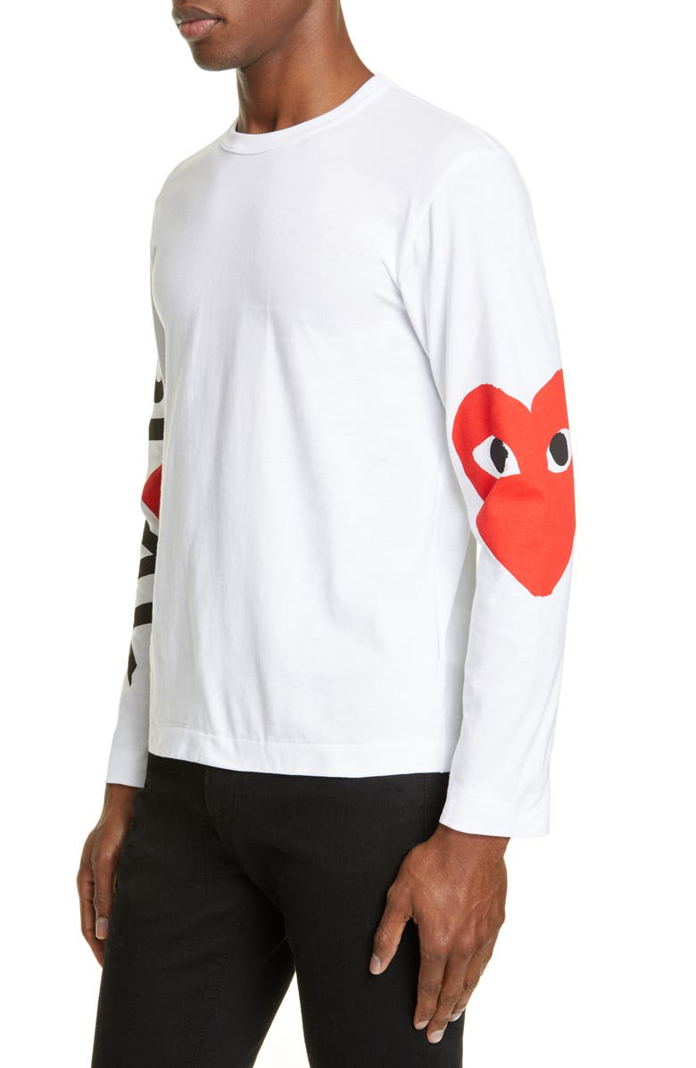 Comme des Garçons PLAY Logo Long Sleeve Graphic Tee, Alternate, color,