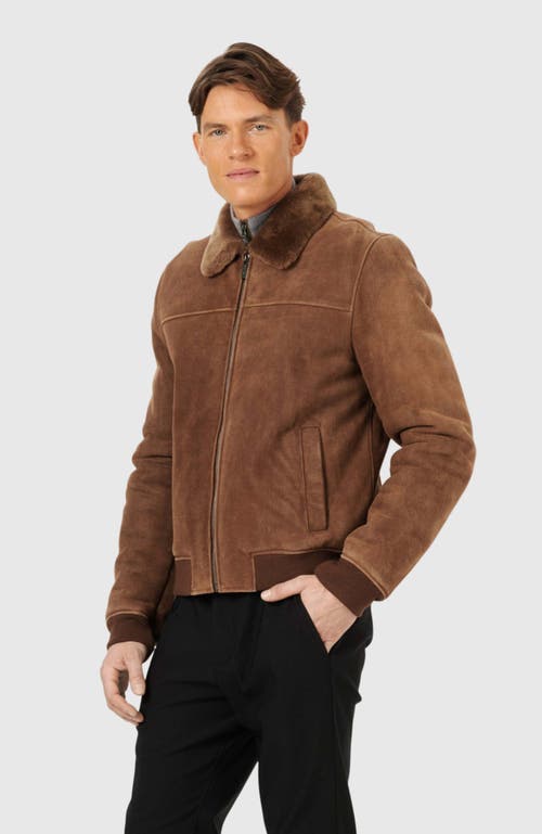 Gorski Merino Shearling Lamb Bomber Jacket In Burgundy