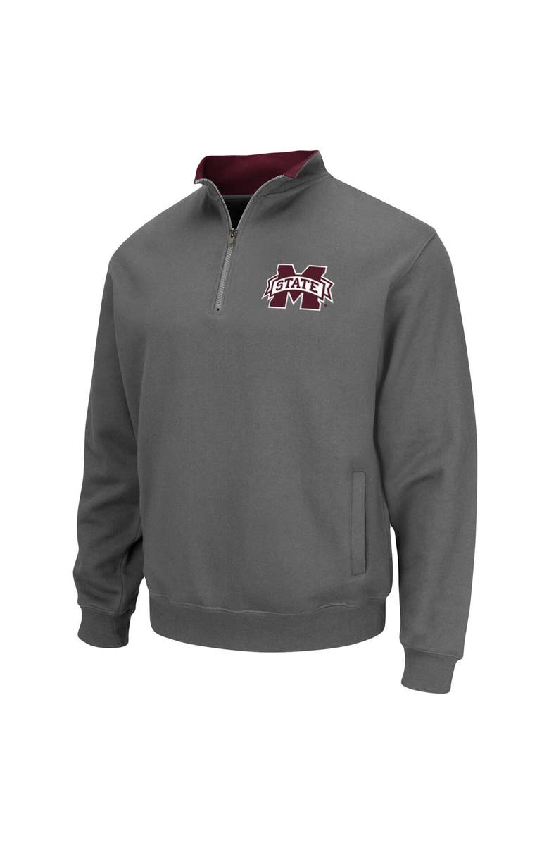 COLOSSEUM Men's Colosseum Charcoal Mississippi State Bulldogs Tortugas Logo Quarter-Zip Jacket, Alternate, color, Charcoal