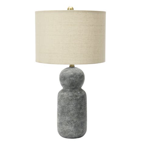 14" Round Stoneware Desk Lamp