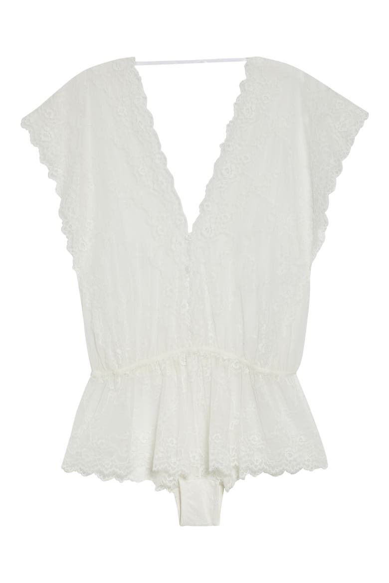 Lace Romper, Alternate, color, WHITE