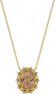 Bony Levy Morganite & Diamond Pendant Necklace - 0.06ct.