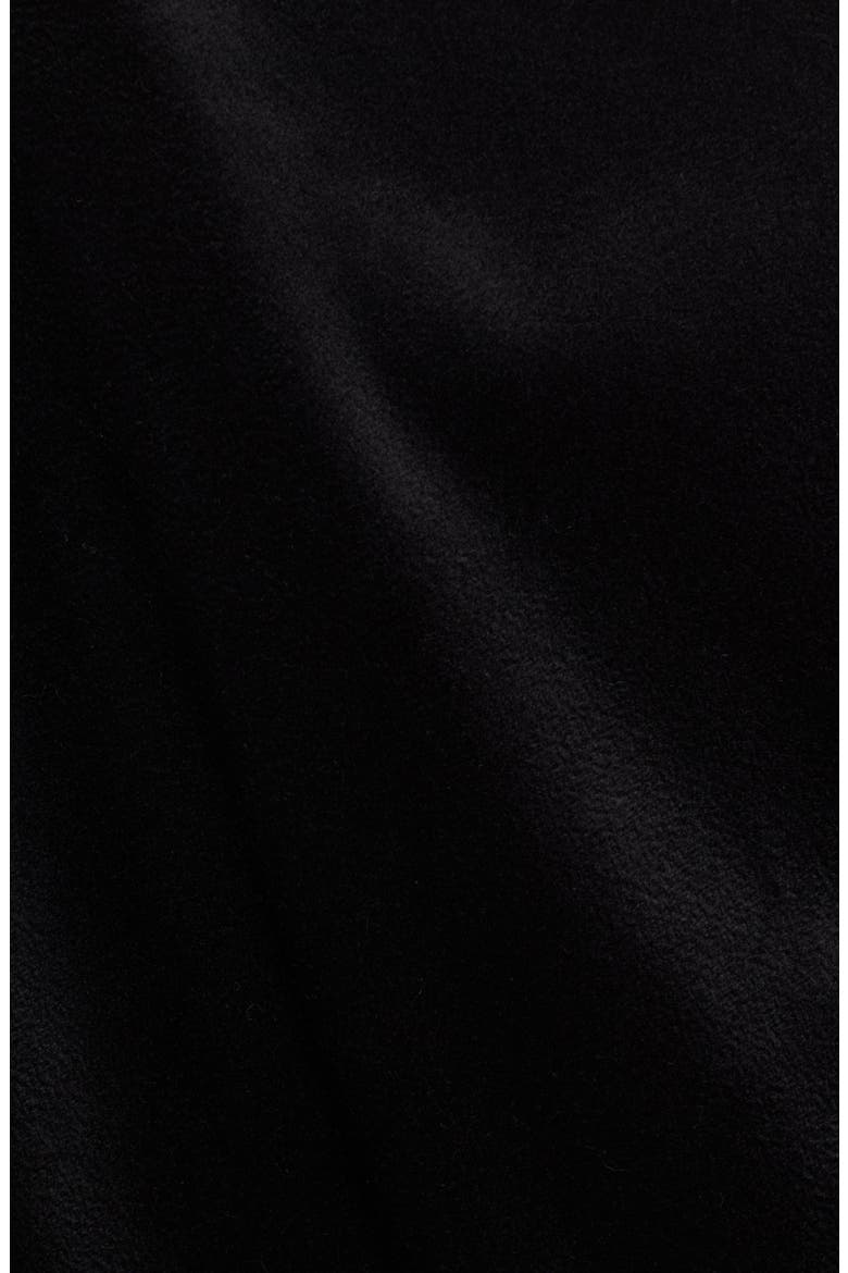 Genuine Fox Fur Trim Cashmere Cape, Alternate, color, BLACK