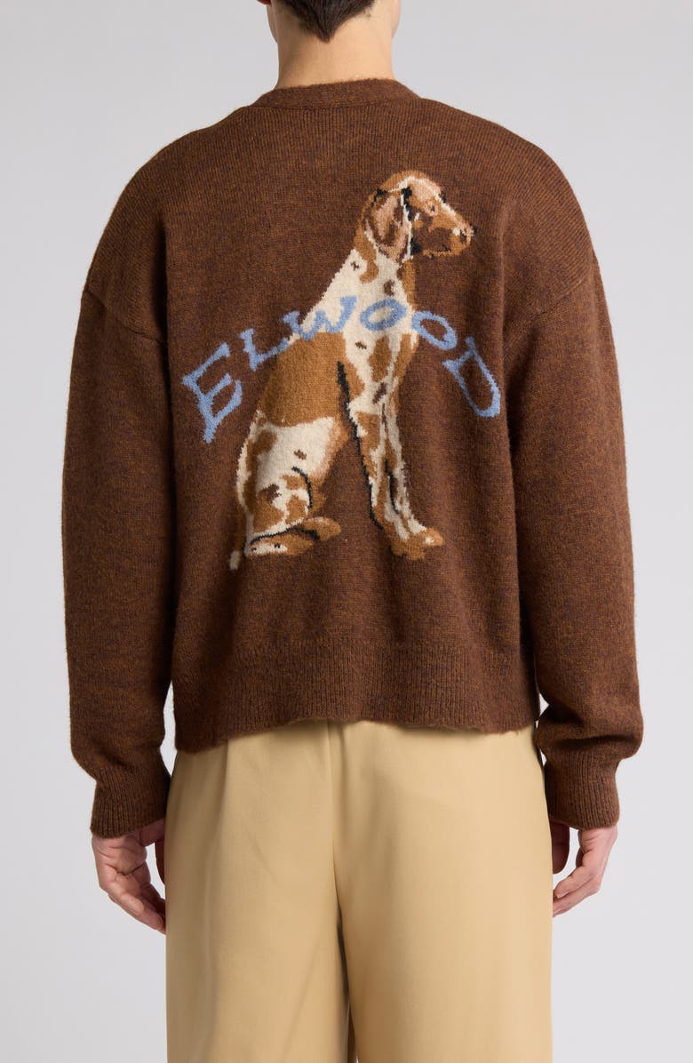 Elwood Mitford Hound V-Neck Graphic Cardigan, Alternate, color, 