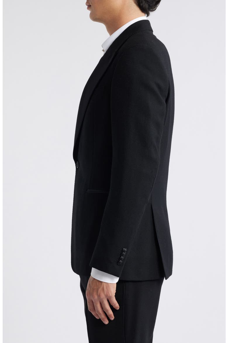 Winston Peaked Lapel Black Wool Tuxedo, Alternate, color, BLACK