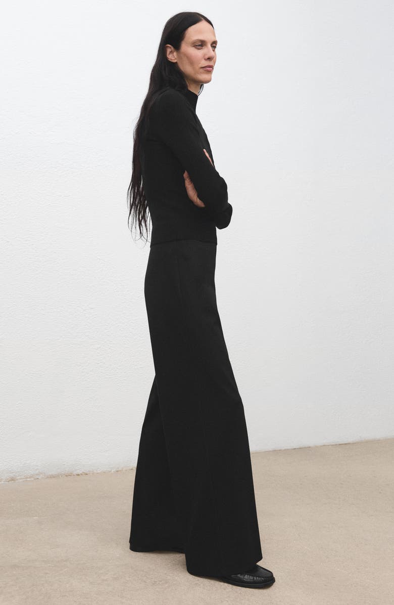 MANGO Wide Leg Pants, Alternate, color, Black