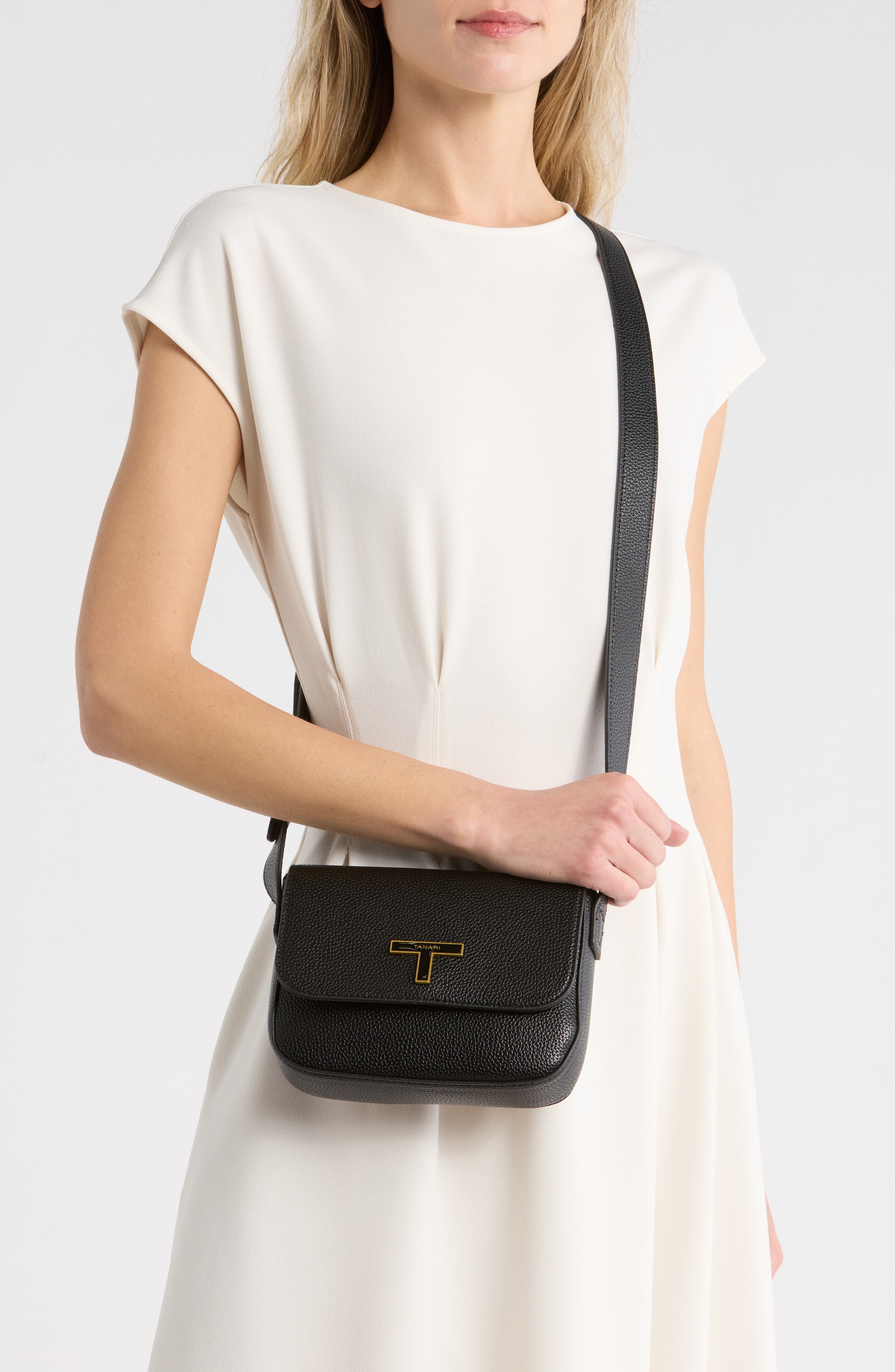 T Tahari Cameron Crossbody Bag, Alternate, color, Black