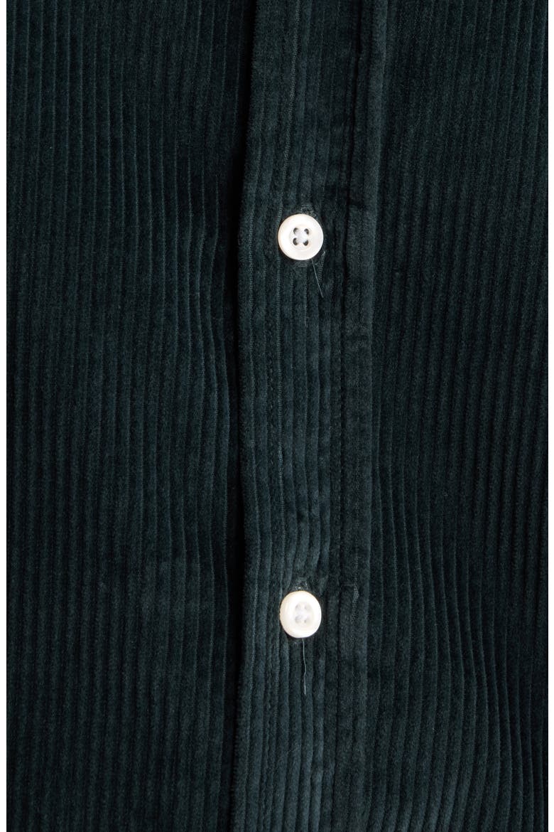 Eileen Relaxed Button-Up Corduroy Shirt, Alternate, color, PEACOCK