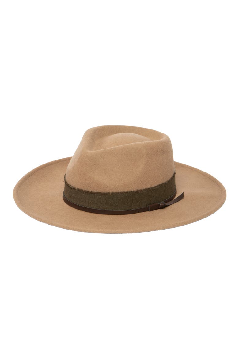 Frye Pinch Crown Fedora, Main, color, TAN