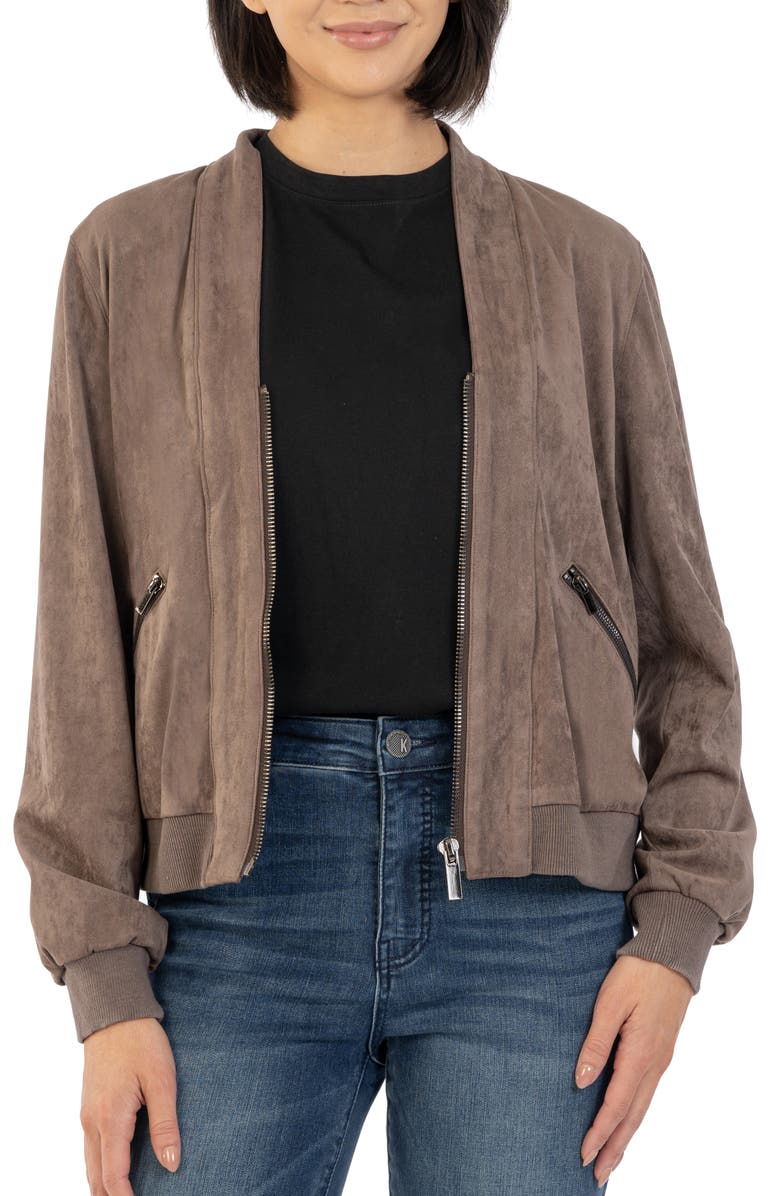 KUT from the Kloth Evie Faux Suede Bomber Jacket, Main, color,