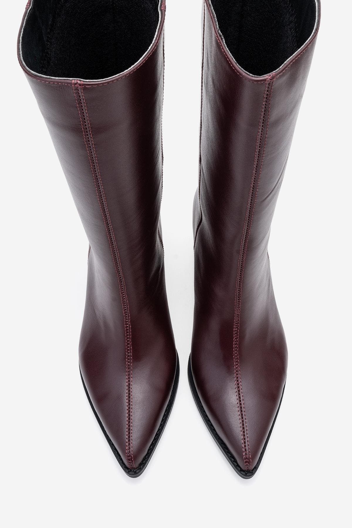 Juana Leather Pointed Toe Boot, Alternate, color, Burgundy Leather