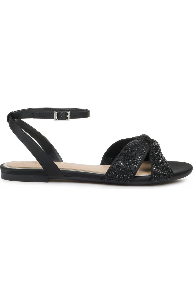 Jewel Badgley Mischka Nicole Crystal Embellished Flat Sandal, Alternate, color,