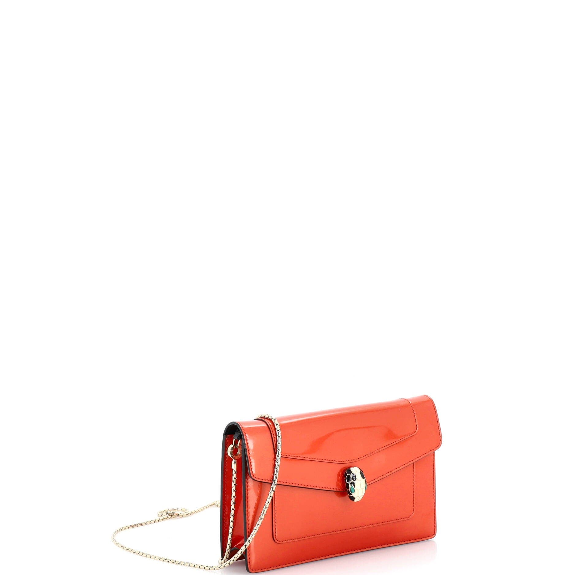 Serpenti Forever Wallet on Chain Patent, Alternate, color, Orange