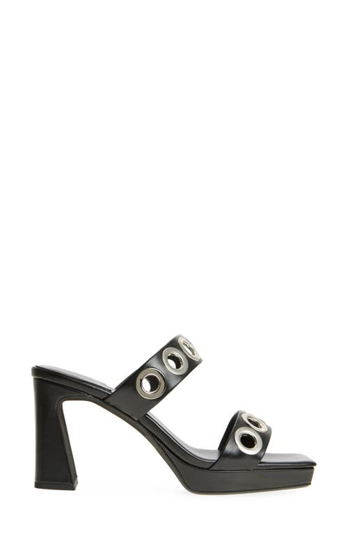 Jeffrey Campbell Danity Grommet Studded Slide Sandal In Black Silver