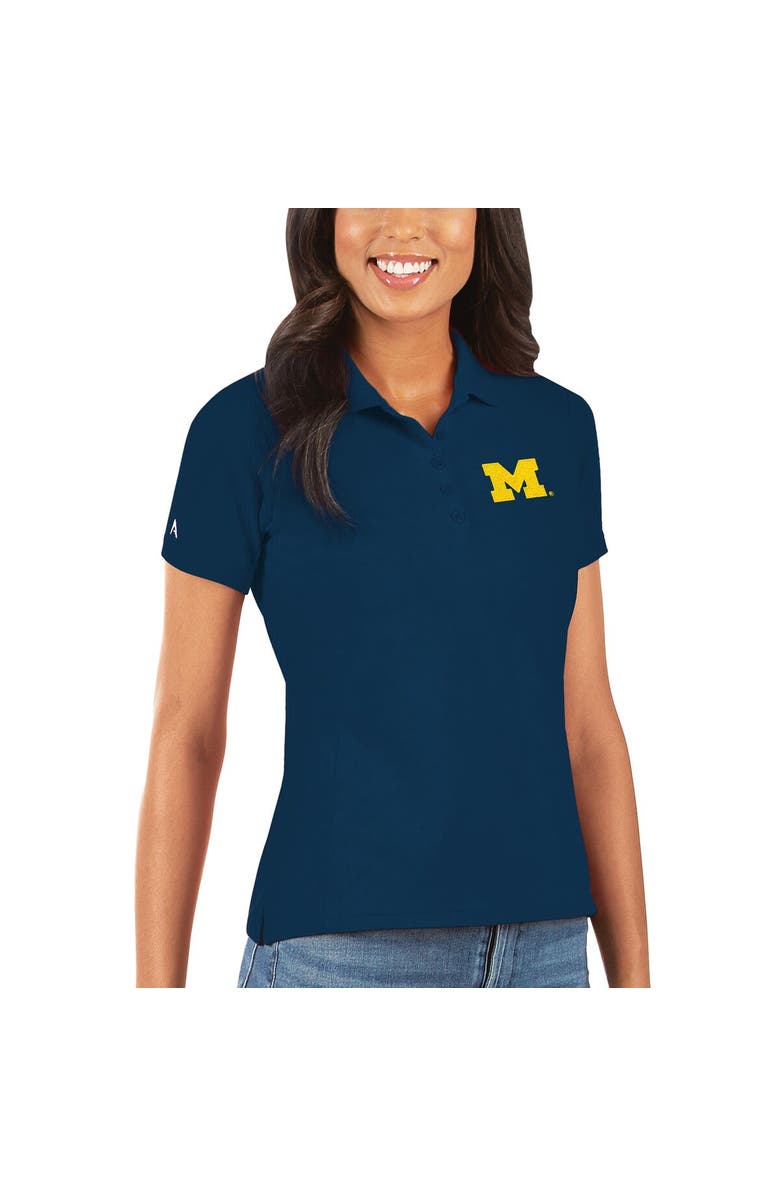 ANTIGUA Women's Antigua Navy Michigan Wolverines Legacy Pique Polo, Main, color,