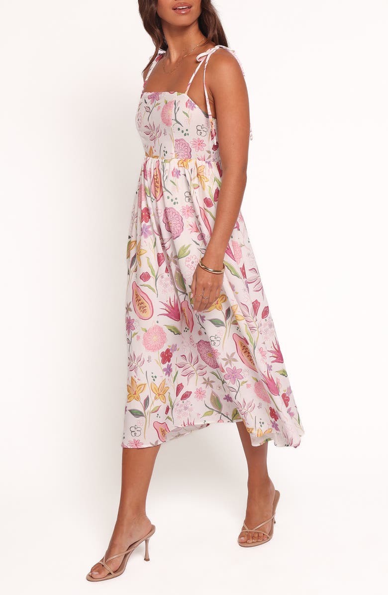 Petal & Pup Stazie Floral Linen Blend Midi Sundress, Alternate, color, Garden Floral
