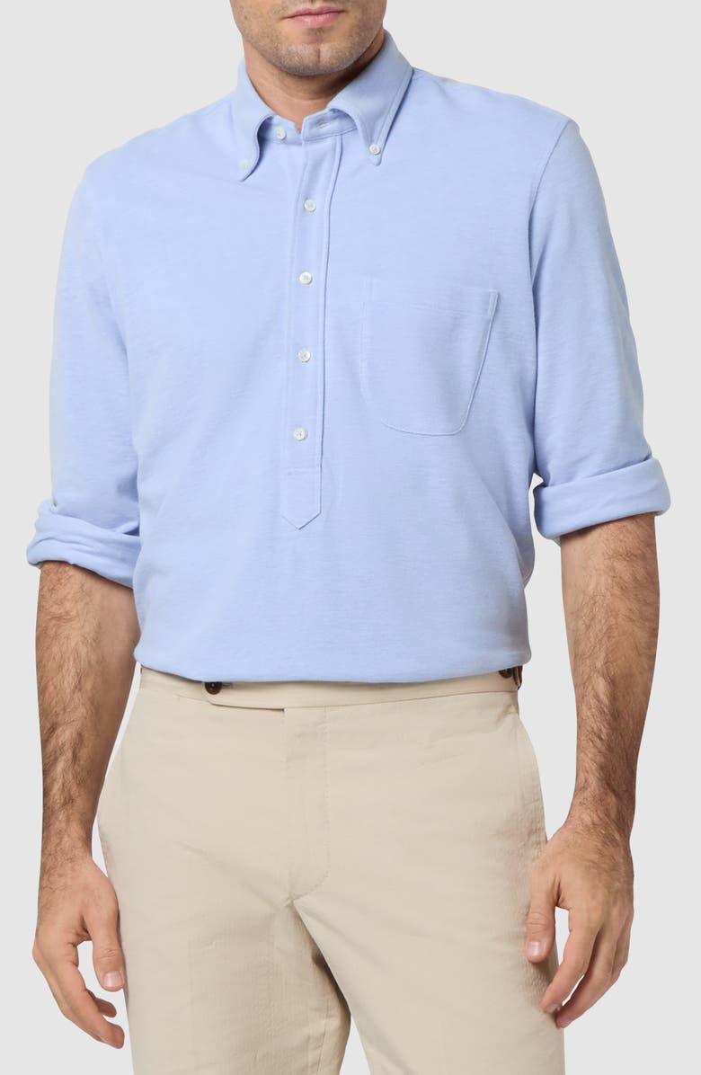 Sid Mashburn Long Sleeve Button-Down Polo, Main, color, 