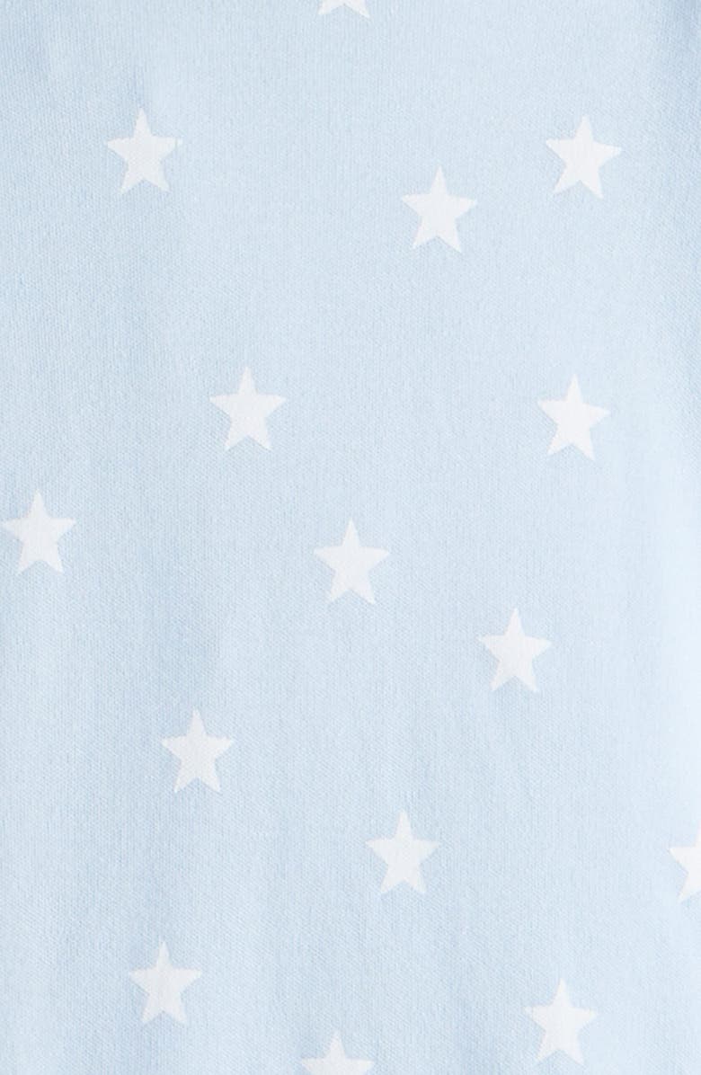 Nordstrom Print Cotton Footie Romper, Alternate, color, Blue Feather Starry Stars