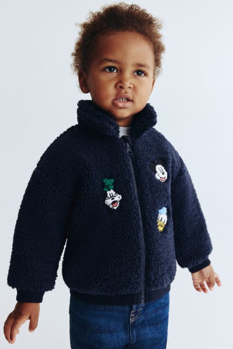 Embroidery-detail Teddy Jacket