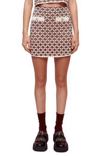 maje Jolila Floral Jacquard Knit Miniskirt