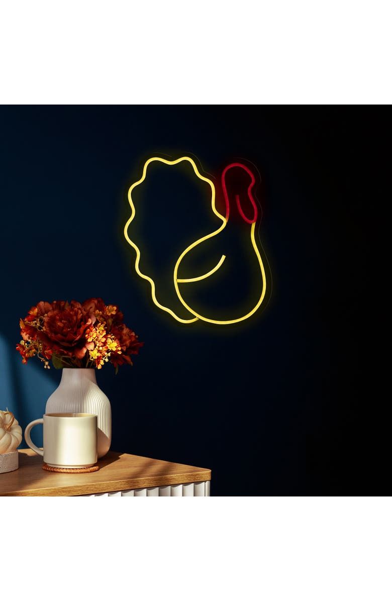 Northlight LED Turkey Neon Lighted Thanksgiving Wall or Window Decoration - 15", Alternate, color, 