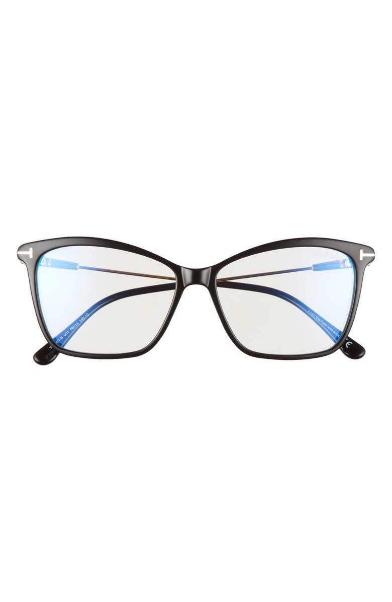 TOM FORD 56mm Cat Eye Blue Light Blocking Glasses, Main, color,
