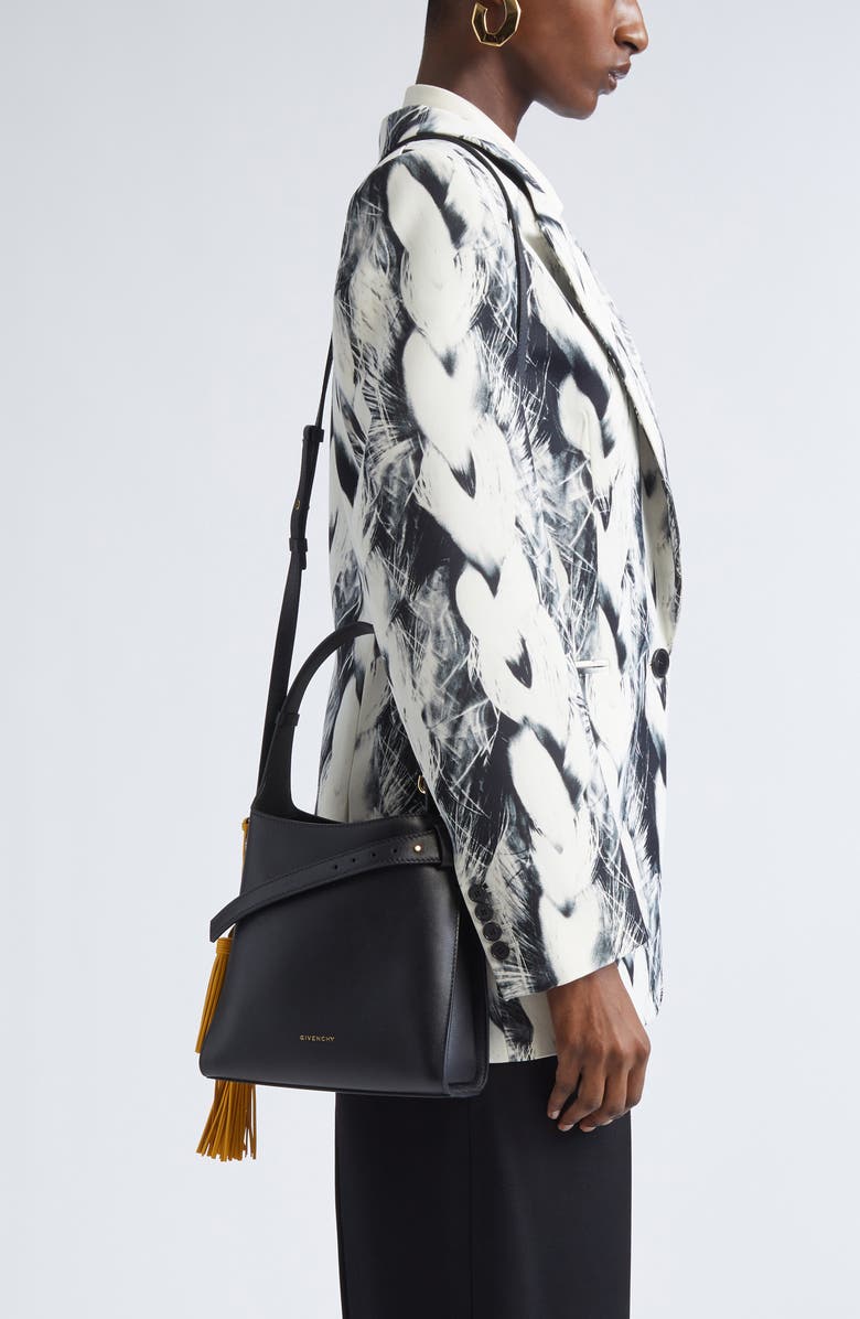 Givenchy Mini Day Leather Hobo Bag, Alternate, color, Black