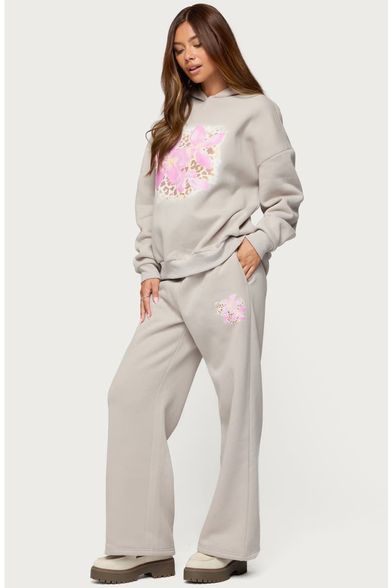 Wild Petal Graphic Hoodie, Alternate, color, BEIGE