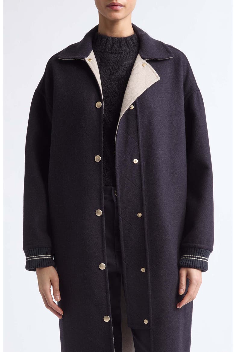 Long Wool Bomber Coat, Main, color, 177-92 AMETHYST GR