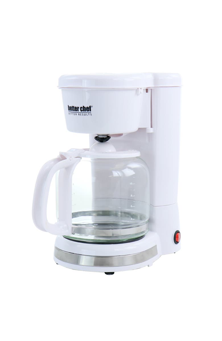 Better Chef 12 Cup 900 Watt Coffee Maker, Main, color, White