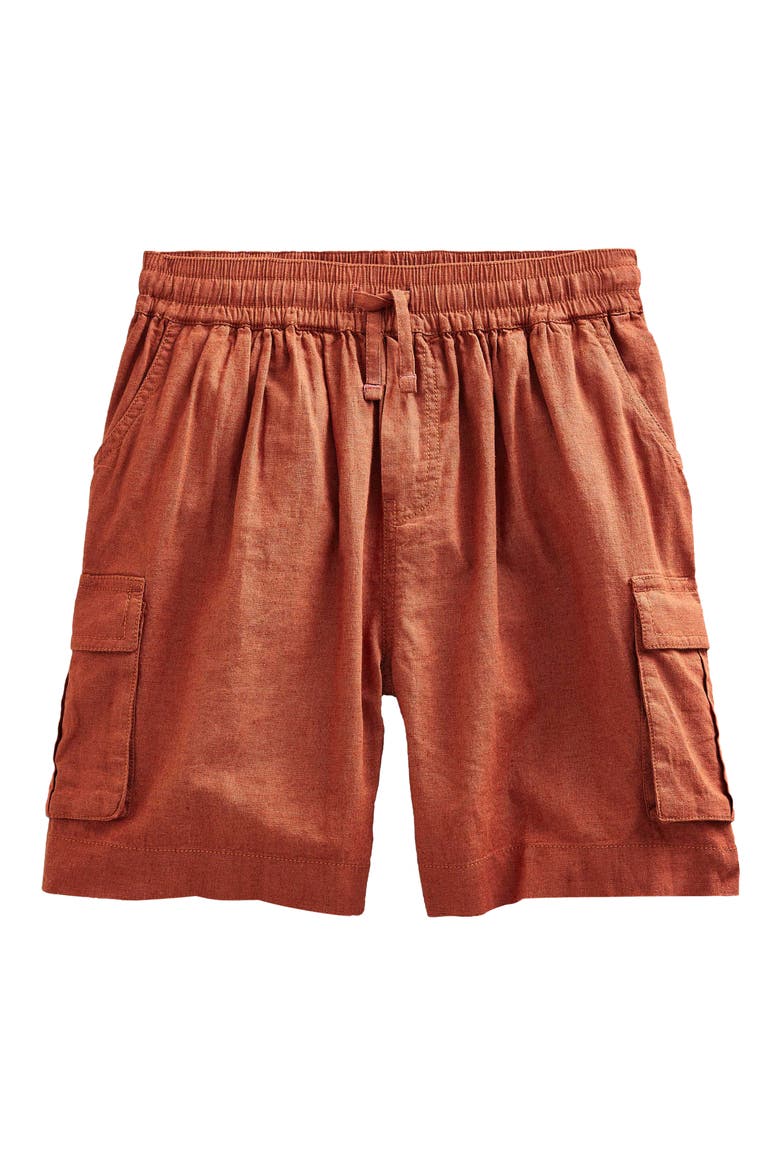 Kids' Linen & Cotton Cargo Shorts, Main, color, ROASTED CHESTNUT