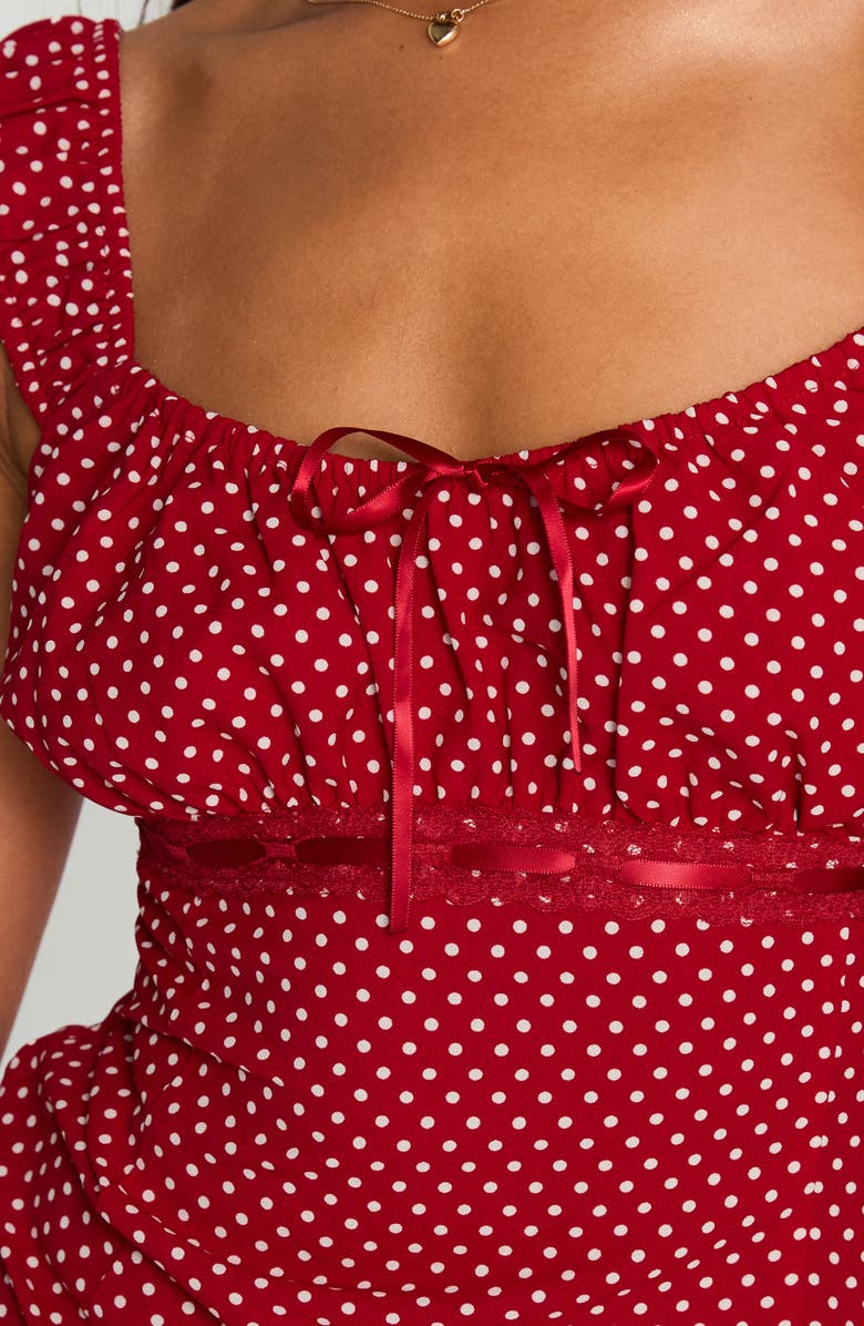 Princess Polly Garconne Polka Dot Top, Alternate, color, Red Polka