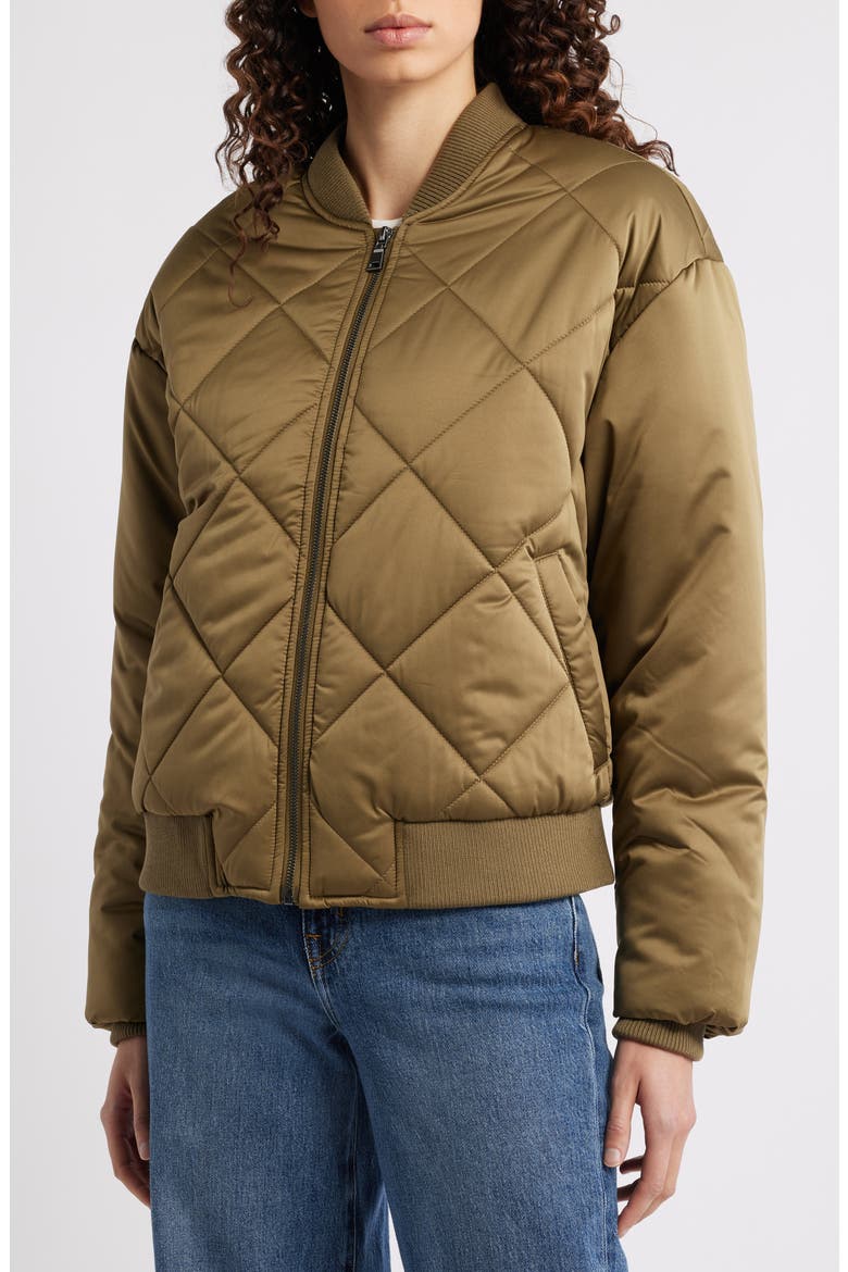 The Favorite Quilted Bomber Jacket, Alternate, color, ARMY