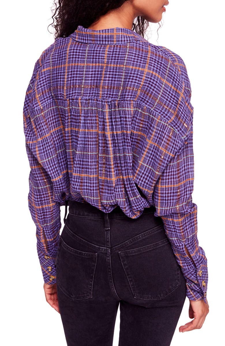 Free People Break My Stripe Plaid Shirt, Alternate, color, 