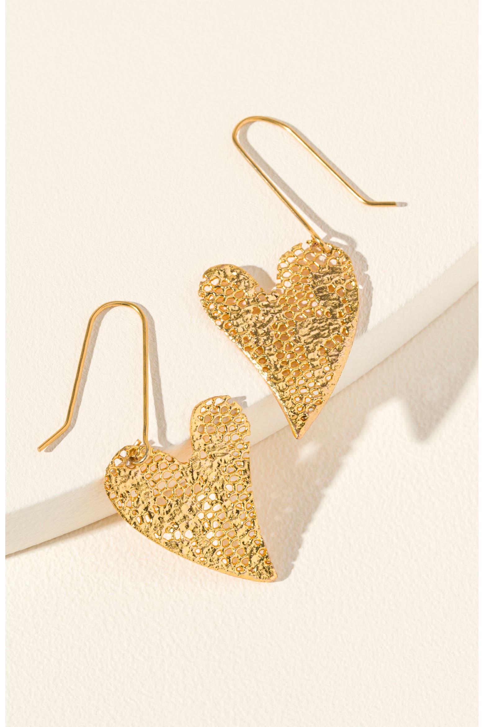 Gold Colure Code Uncommon Goods Mini Gold Dipped Lace Heart Earrings | Nordstrom