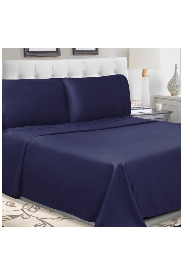 Solid 300 Thread Count Percale Sheet Set, Alternate, color, CROWN BLUE