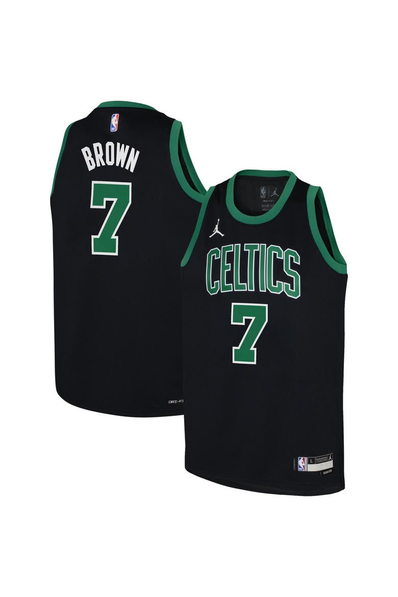 Youth Jordan Brand Jaylen Brown Black Boston Celtics Swingman Jersey - Statement, Main, color, Black
