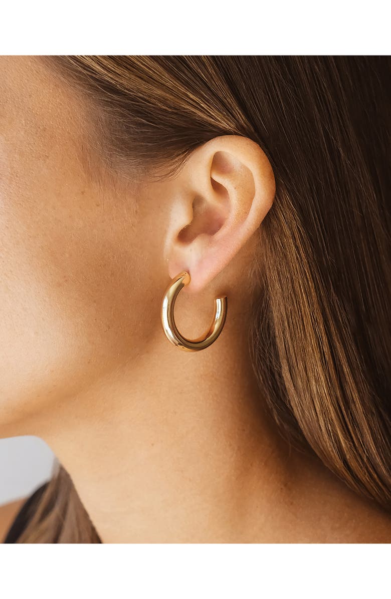 Sterling Forever Rory Hoop Earrings, Alternate, color, Gold