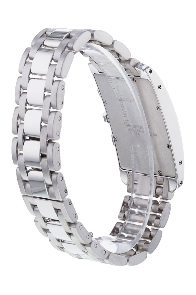 Cartier Preowned Tank Americaine Chronograph Bracelet Watch, 19mm, Alternate, color, WHITE/SILVER