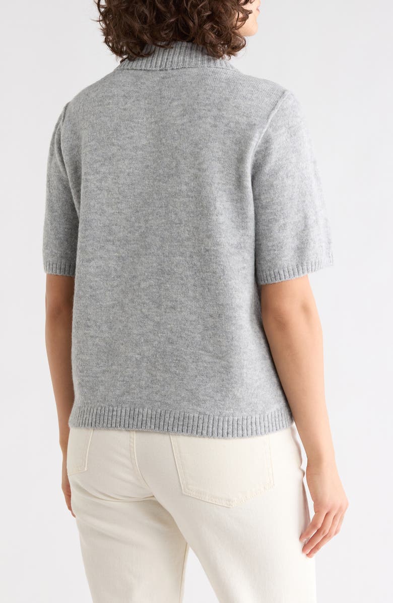 Halogen<sup>®</sup> Short Sleeve Polo, Alternate, color, Light Heather Grey