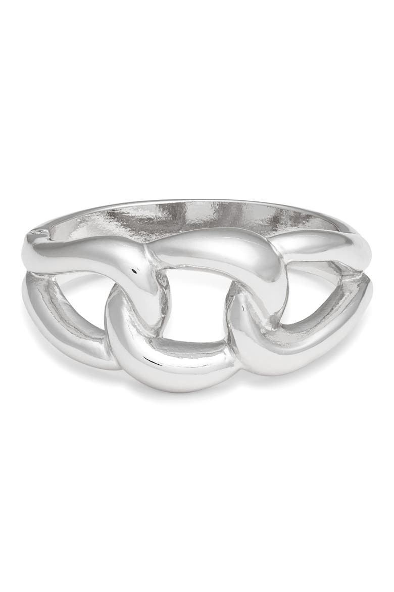 Inflated Chain Hinged Bracelet, Main, color, SILVER