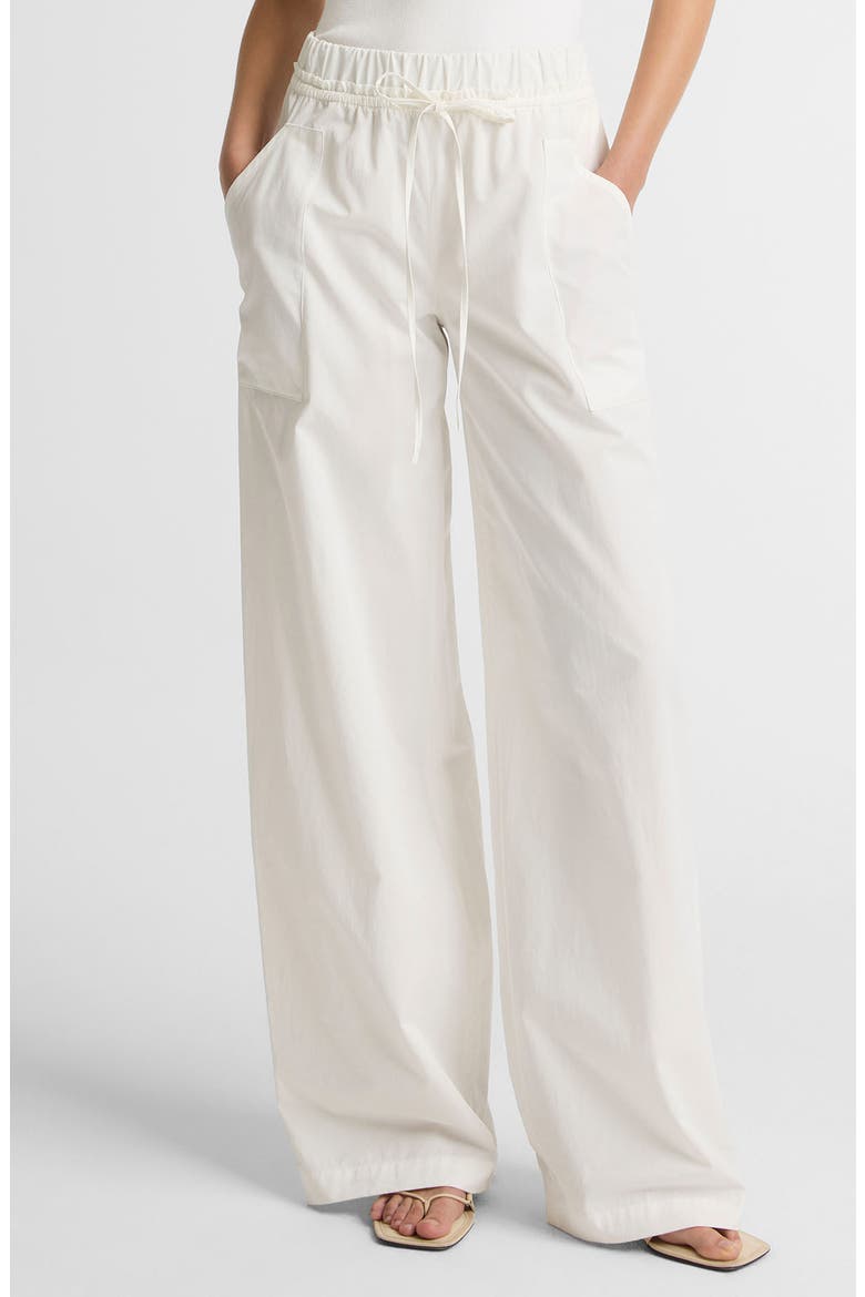 Cotton Drawstring Pants, Main, color, OFF WHITE