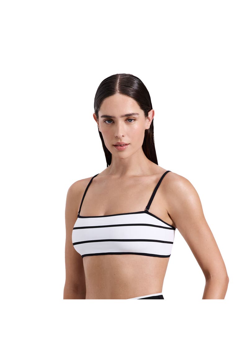 Jackie Bandeau Bikini Top, Alternate, color, Black-White