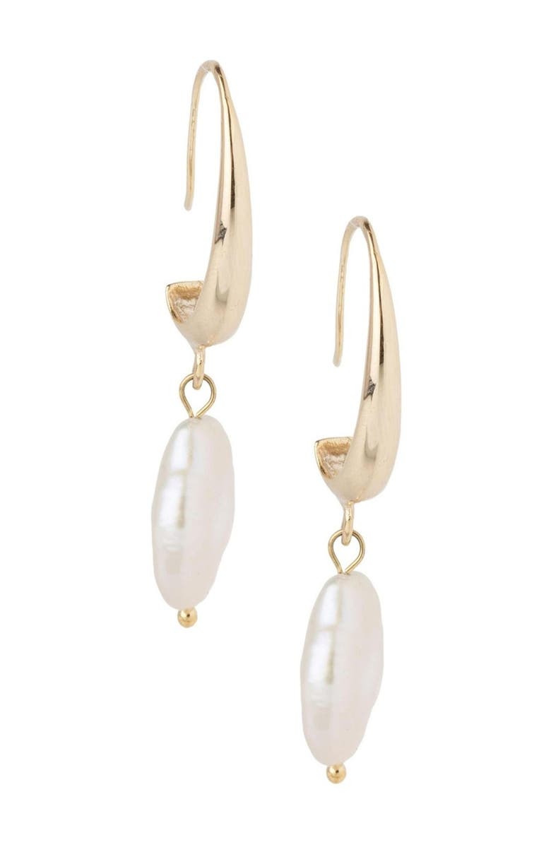 SAACHI Haven Freeform Freshwater Pearl Drop Earrings, Alternate, color, Gold