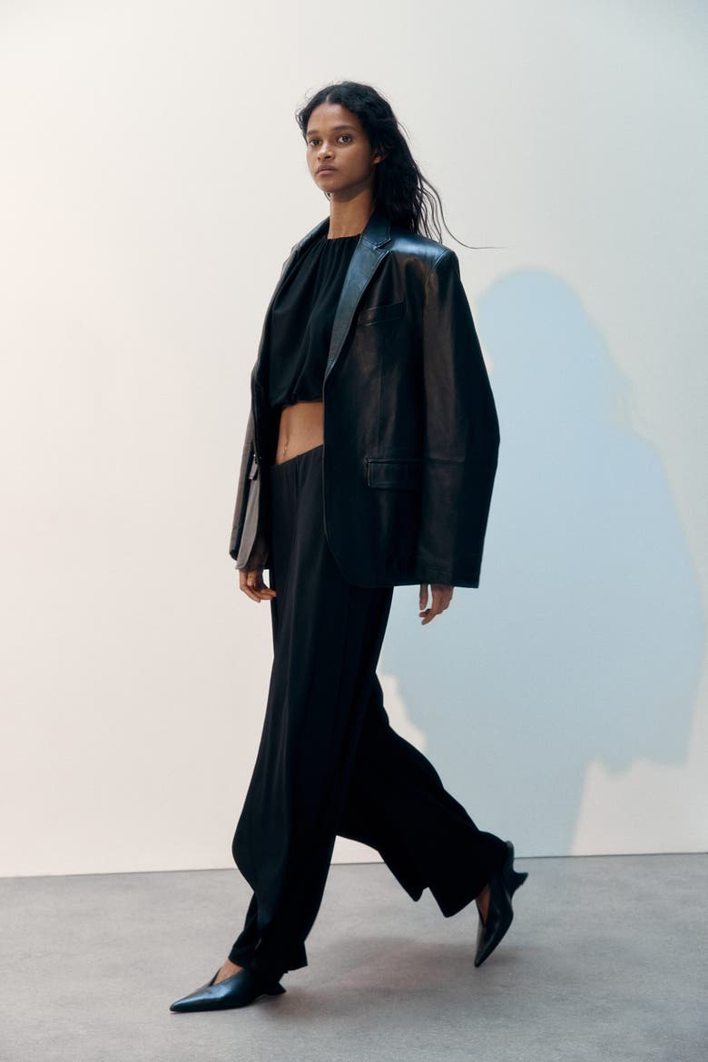 Wide-leg Jersey Pants, Alternate, color, Black